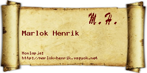 Marlok Henrik névjegykártya